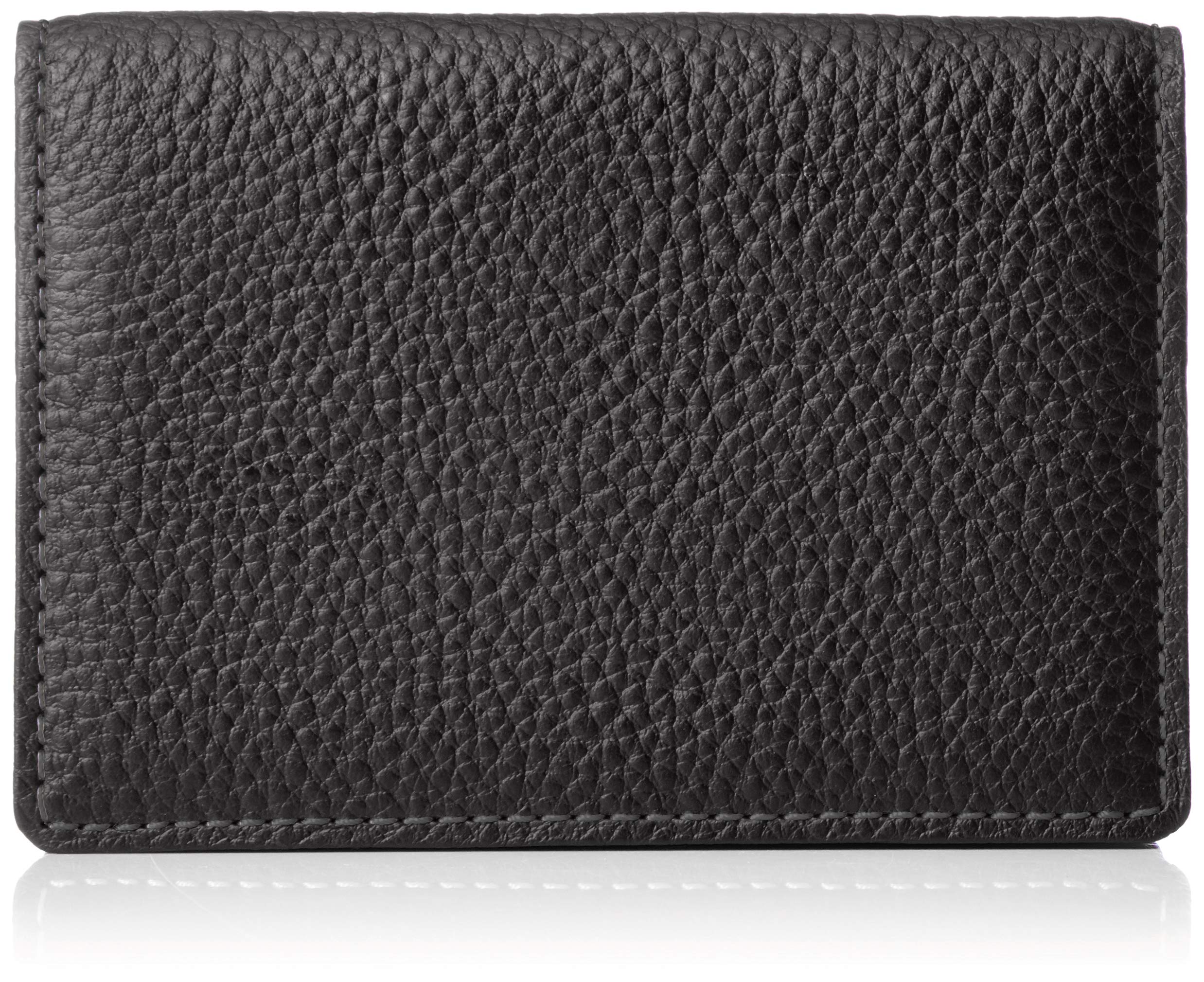 

Kitamura Business Card Holder, Italian Leather, YH0188, Black with Gray Stitching, 15801