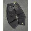 Y2K Harajuku Hip Hop Wide Leg Denim Jeans High Waist Loose Fit Blue Cotton Straight Cut Pants Men