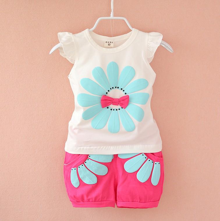 Korean-Style Summer Floral Vest & Shorts Set for Girls (0-4 Years)