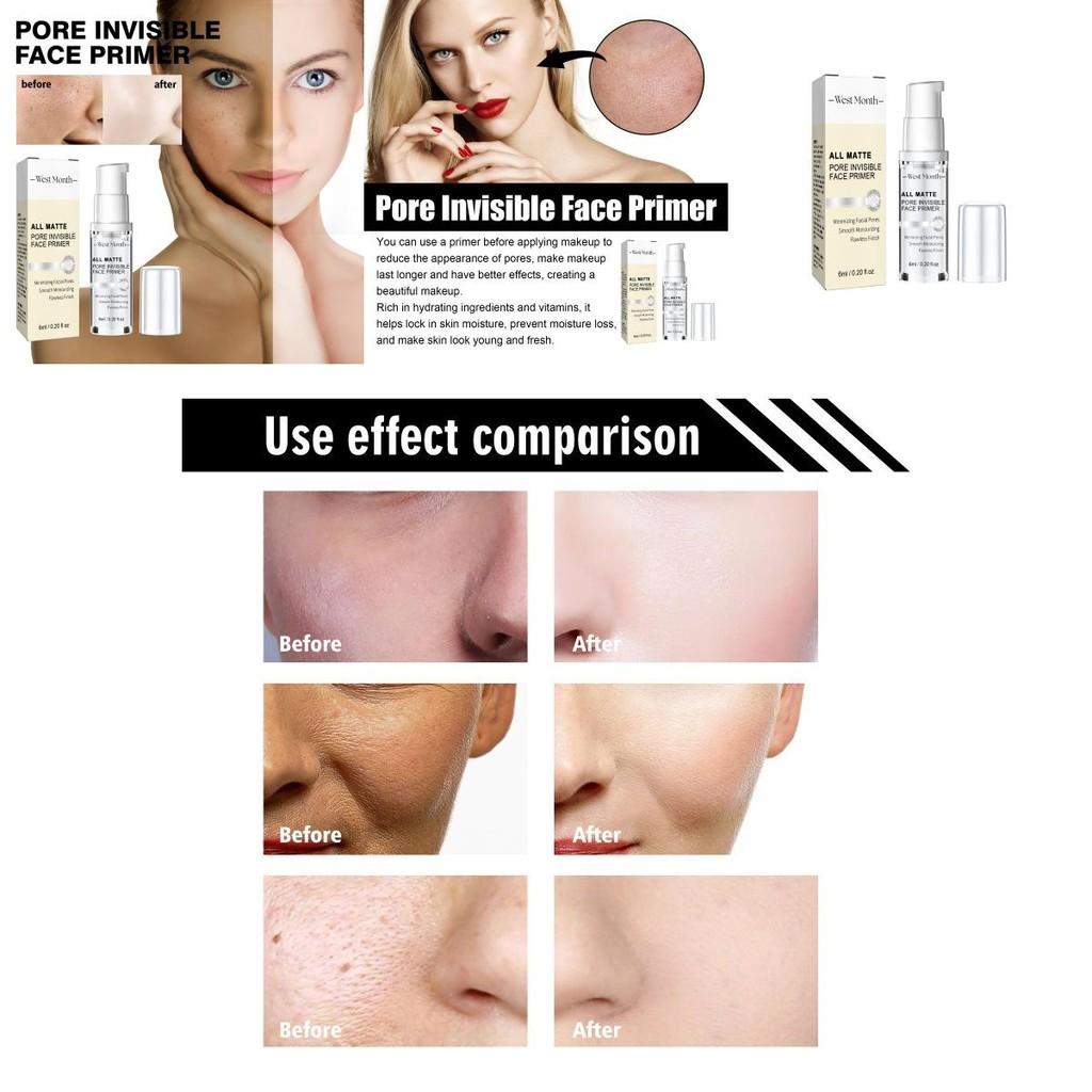 West Month Pore Invisible Primer Cream Hydrating Brightening Natural Finish For Flawless Makeup Application
