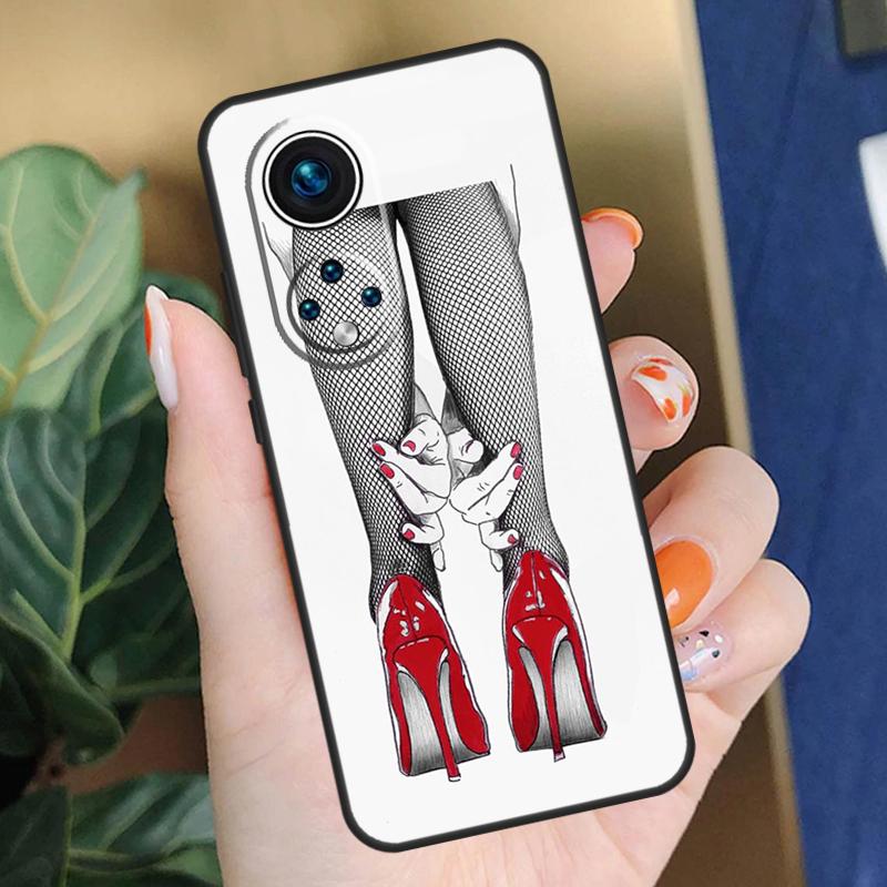 Fashion High Heels Case For Honor 90 50 70 Lite X9b X9a X8b X8a X8 X9 X9c Honor 200 Pro Magic 5 6 7 Lite Cover