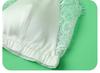 Women's Real Silk Satin Wireless Triangle Bra with Front Buckle and Beautiful Back Design