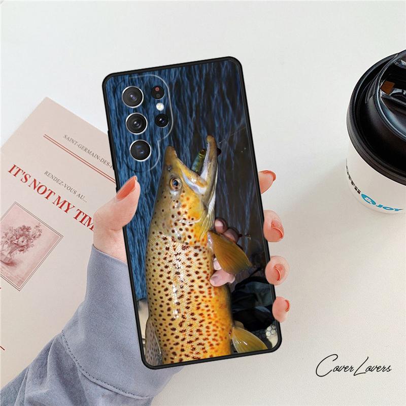 

Trout Fish Fishing phone case For Samsung Galaxy S24 S25 S23 S22 Ultra Note 10 20 Plus S20 S21 FE Cover S21(S30)plus 5G