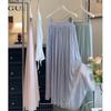 Island silk big skirt, wavy skirt women's summer new drape long dress, elegant purple skirt