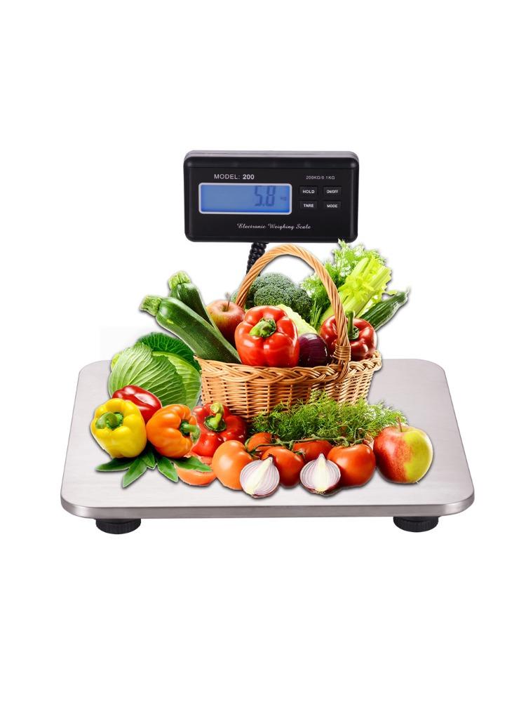 200Kg Stainless Steel Countertop Electronic Pet Scales Portable Pet Scale Ultra-thin Luggage Parcel Express Table Scale