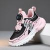 Factory direct sales 2025 winter children's sports shoes rotating buckle leather surface wear-resistant middle and older children's running shoes kids