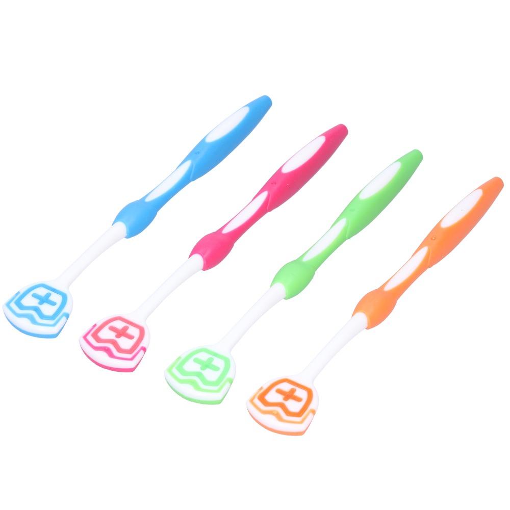 Plastic Tongue Scraper Portable Freshen Breath Tongue Scraper Tongue Brush Cleaner For Oral Care