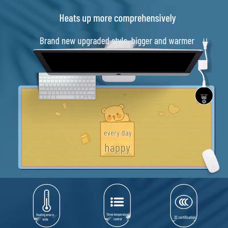 Adjustable Temperature Heated Mouse & Desk Pad - Office & Homework Hand Warmer