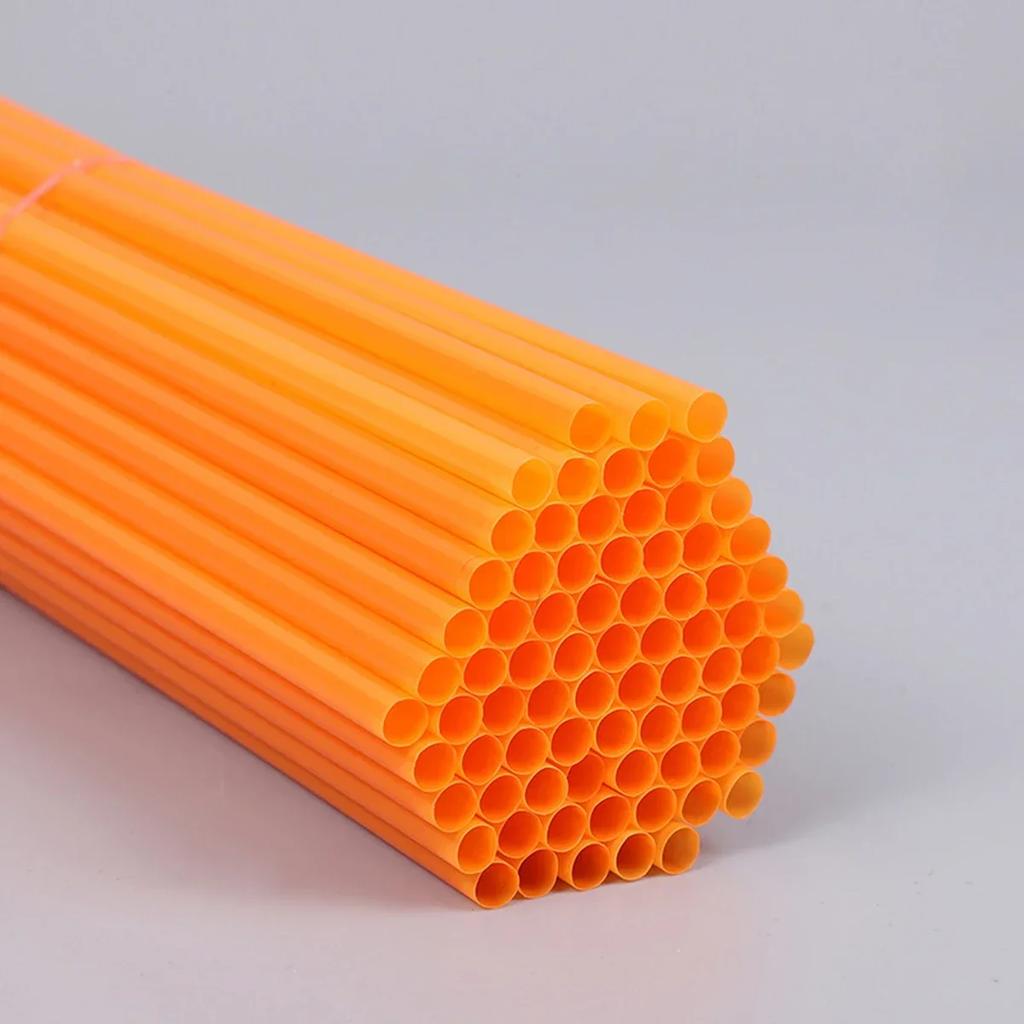 100PCS Disposable Plastic Straws Colorful Party Event Drinking Straws Flexible Large Straight Tube Straw Bar Accessories