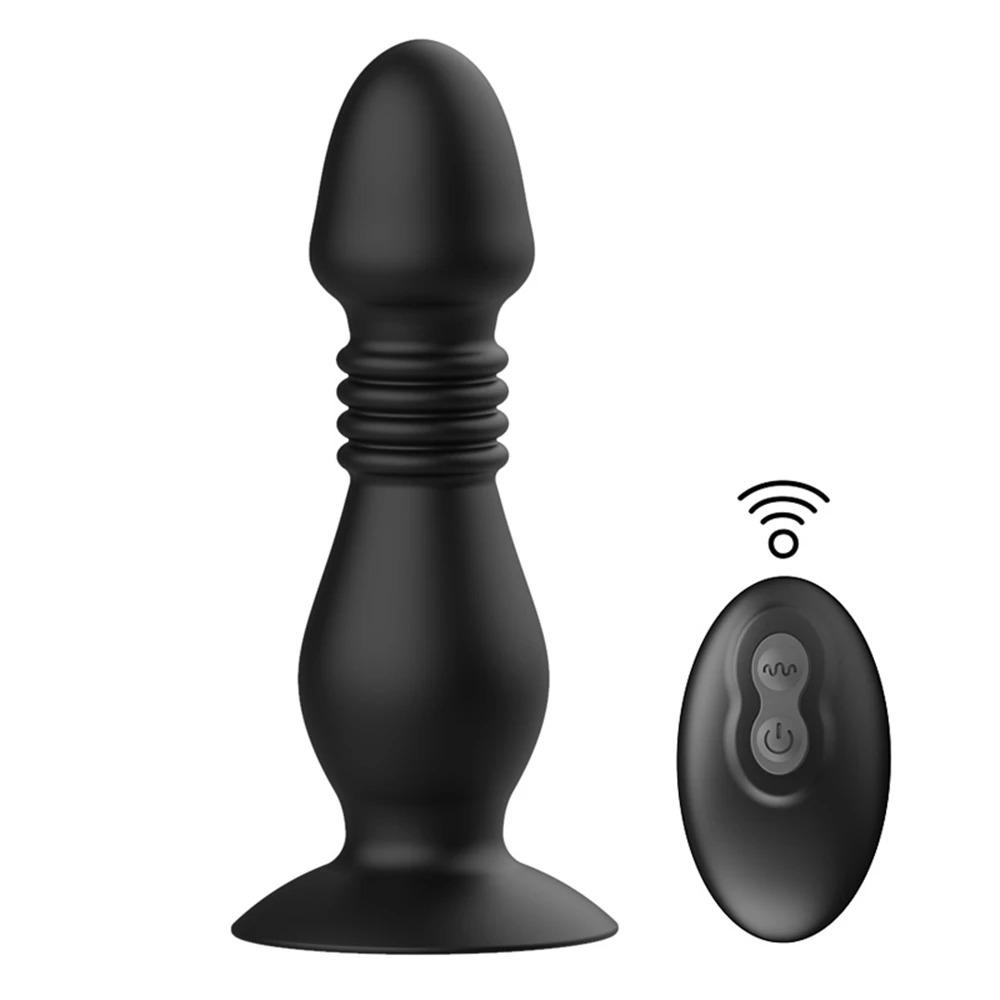 Teleskopické anální vibrátory bezdrátové tlačné dildo anální kolík vibrátory mužský masér prostaty anální masturbátor sexuální hračky pro muže