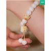 Cat Paw Charcoal Burned Bodhi Root Natural White Jade Bracelet, Burnt Color, Soft and Flexible, Decorative Bracelet for Girls