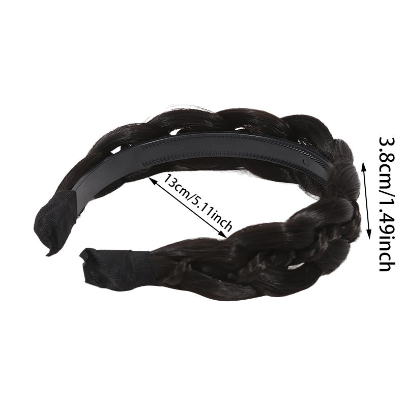 Classic Chunky Plaited Synthetic Hair Wide Braided Headband High Elasticity Braids Hair Band Hairpiece for Women