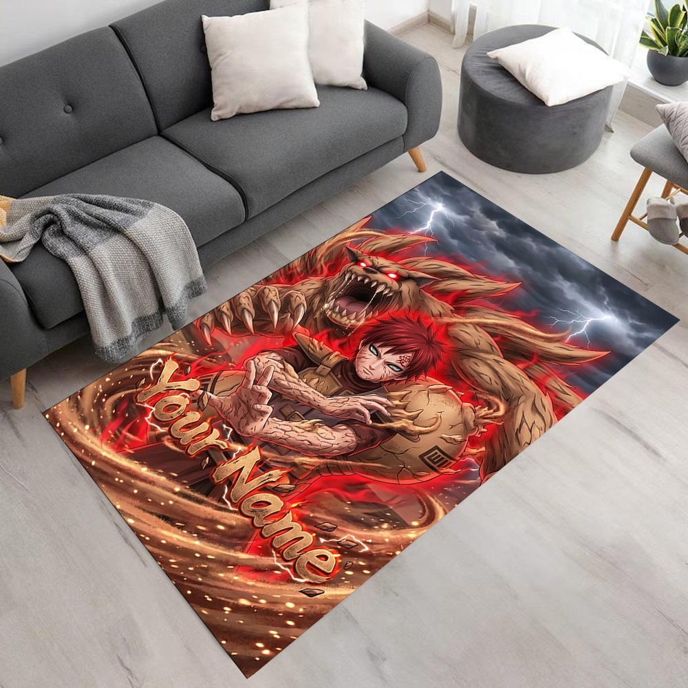 Naruto Character Personalized Name Floor Mat Design for Living Rooms Entryway Playrooms Dormitory Anti-slip Rug Office Home Decor Best for Christmas