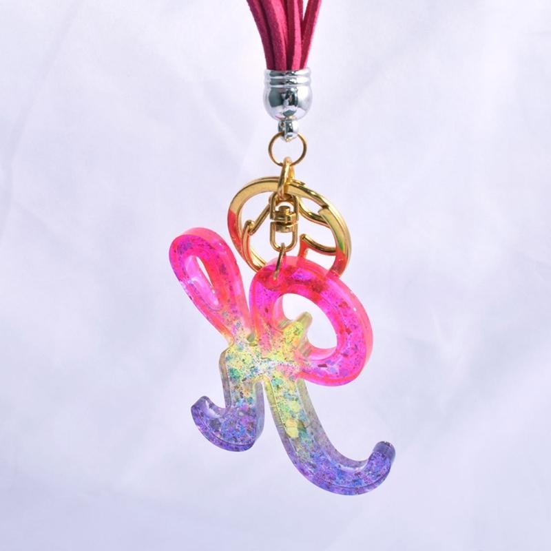 Fashion Reversed Alphabet Mold for Resin Letter Keychain Molds with Hole Epoxy Molds for Keychain Jewelry Making DIY