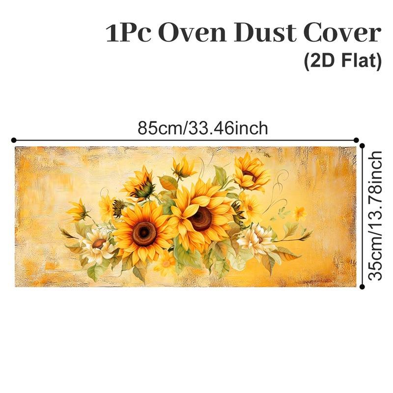 Printed Microwave Oven Dust Cover Waterproof Reusable Fabric Dust Proof Ideal for Rental Home Compact Kitchen Appliance