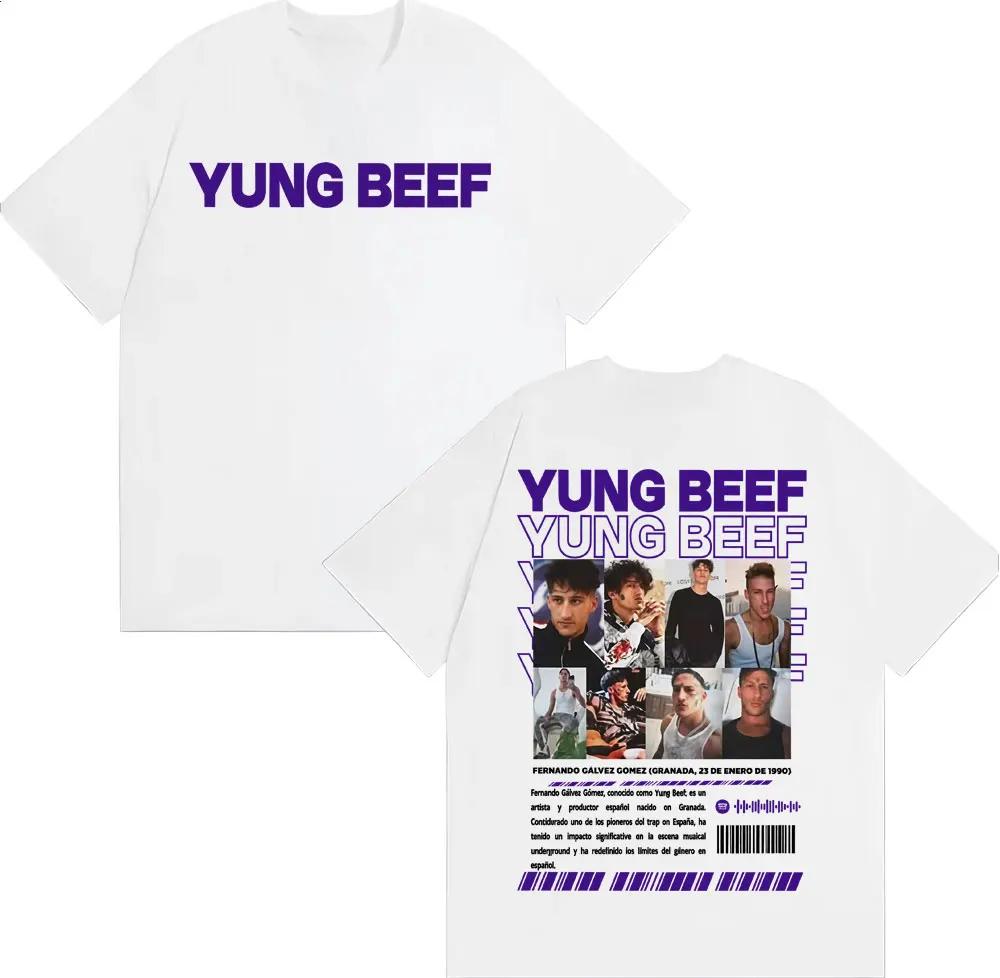 Rapper Yung Beef Album Tour Cover Merch Tshirts for Men Fashion Gothic Hip Hop T Shirt 100 Cotton Oversized Tshirt Streetwear