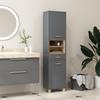 Bathroom Storage Cabinet with 2 Cupboards, Drawer, Open Compartments, Grey