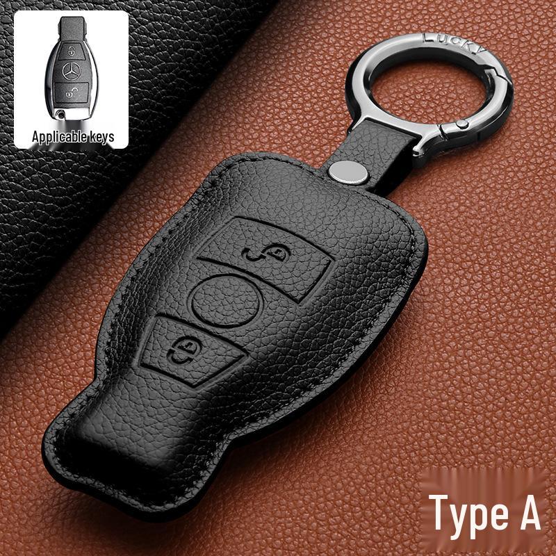 Mercedes-Benz Key Case Set for E-Class, C-Class, E300L, GLC300, C260L, S-Class, and GLE - Unisex Shell Buckle Accessory.