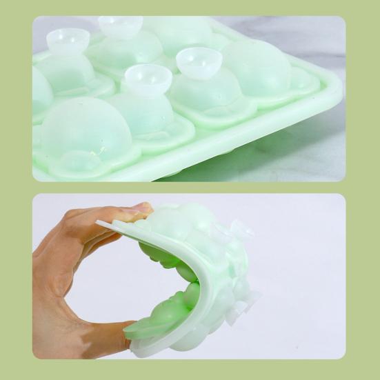 Bear-Shaped Ice Cube Tray Easy-Release Silicone Ice Mold for Freezer Cute Animal Ice Maker for Cocktails Coffee Summer Kitchen Tool