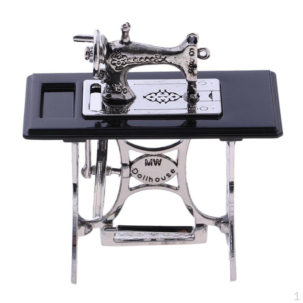 

Vintage Sewing Machine Mini Furnishing Ornaments 1/6 Scale Doll Accessory