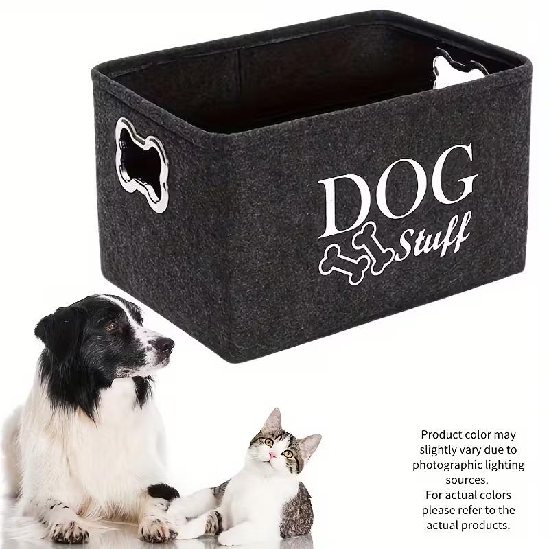 1 Piece Spacious Felt Pet Toy Storage Box - Suitable For Dog Toys, Blankets And Accessories, And Miscellaneous Storage Basket.