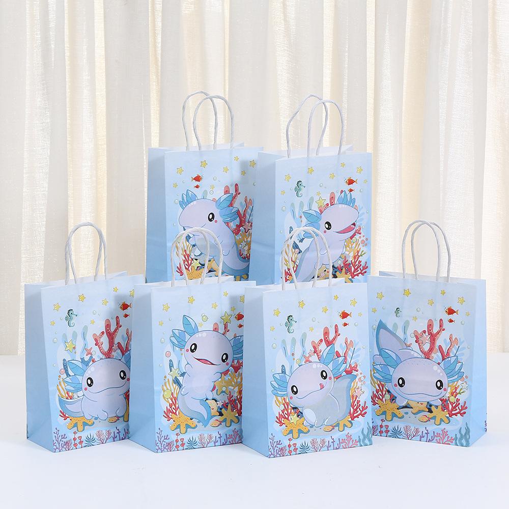 StoBag Ocean Axolotl Gift Bags Underwater Theme Party Treat Bags for Kids Birthdays and Sea Animal Events