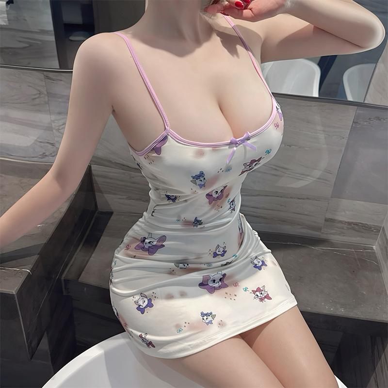 Fan Lei sexy underwear printed suspender women's tight skirt pure desire hot girl sexy qqny hip skirt 119