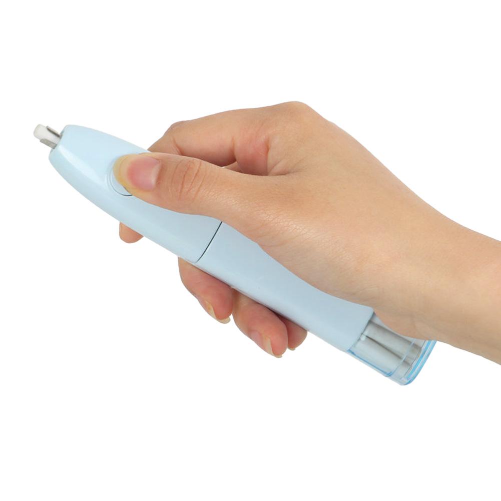 Electric Sketch Eraser Pen with 10pcs Refills Auto Rotating Battery-Powered for Artists/Drawing Students Sketching Highlighter Erase Pencil Tool