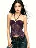 #Sommer neues Spice Girl Stil unregelmäßiges Spleiß-Hals-Westen-Oberteil für Damen, schlankes Einteiler-Top mit Brustpolster