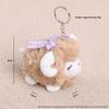 Cute Fluffy Sheep Plush Keychain Soft Fuzzy Fabric Lovely Bow Accent Backpack Charm for Girls Daily Wear