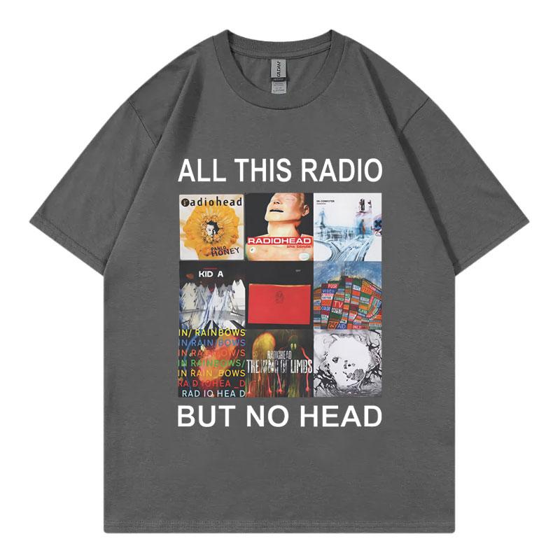 Všechna tato rádia, ale žádná hlava Tričko Rocková kapela Radiohead Hudební album Grafická trička Pánské dámské oblečení Móda Hip Hop Trička