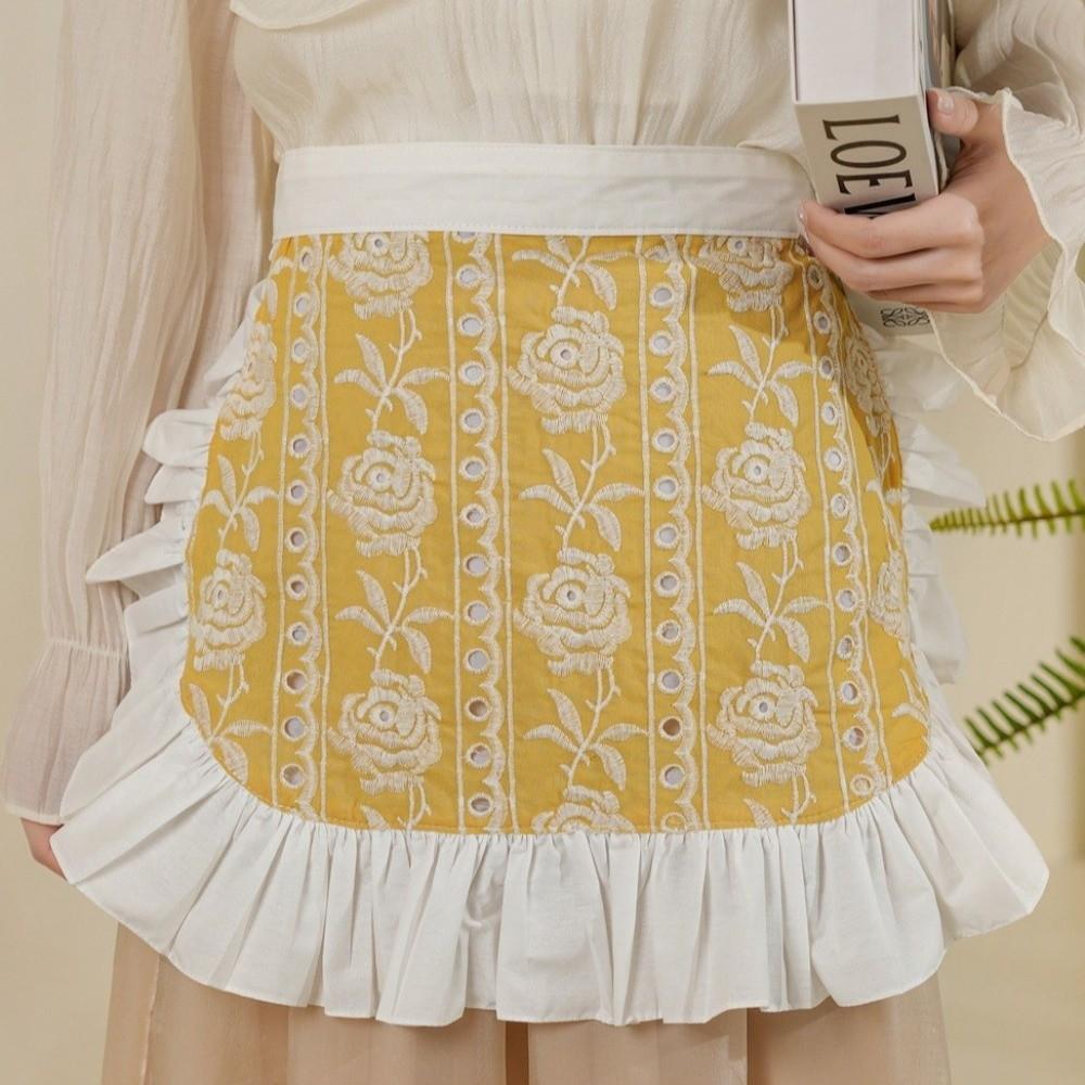 Elegant Waist Apron Exquisite Half Apron Durable Waitress Apron  Kitchen