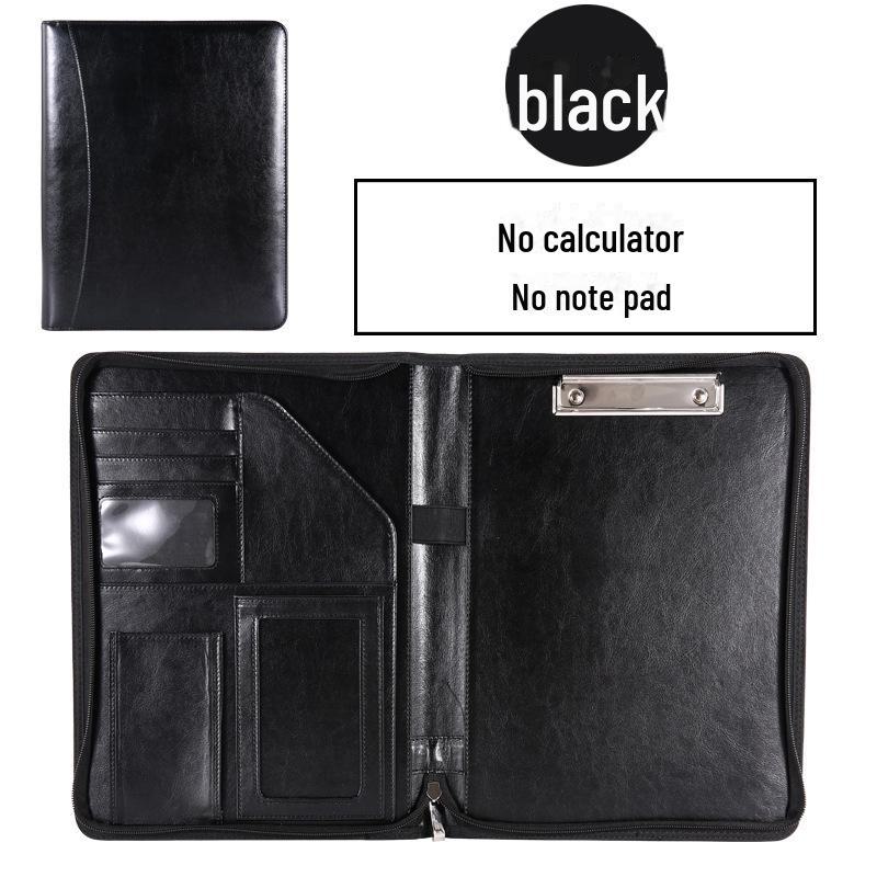 

Кожаная многофункциональная офисная папка формата А4 с калькулятором и молнией для деловых контрактов