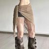 Knitted Belly Dance Clothing Tassel Triangular Scarf Women Hip Scarf  Adult Dance Practice