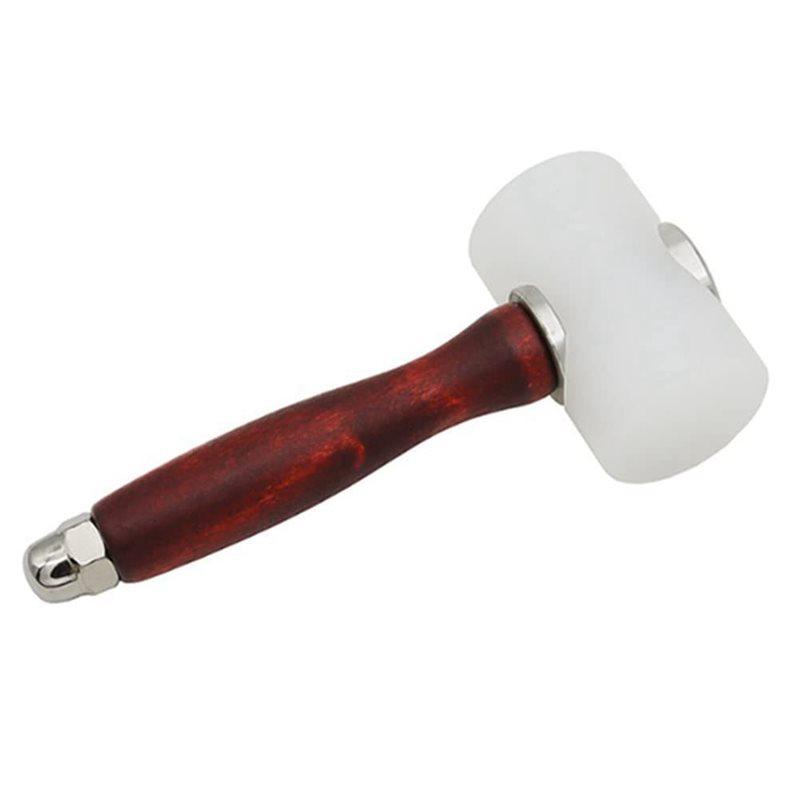 J1UL1N Rubber Cowhide Leatherworking Tools, Leathercraft Mallet, Wooden Handle Leather Carving Hammer For DIY Sewing Crafts