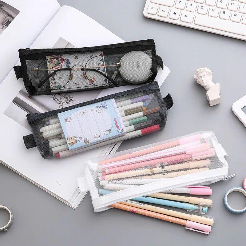 Large Capacity Custom Transparent Mesh Pencil Case with Logo