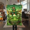 1Pc GreenMagic Print Flannel Blanket, High Quality Comfortable for All Seasons, Home Decor, Warmth and Comfort, Perfect for Christmas Gifts