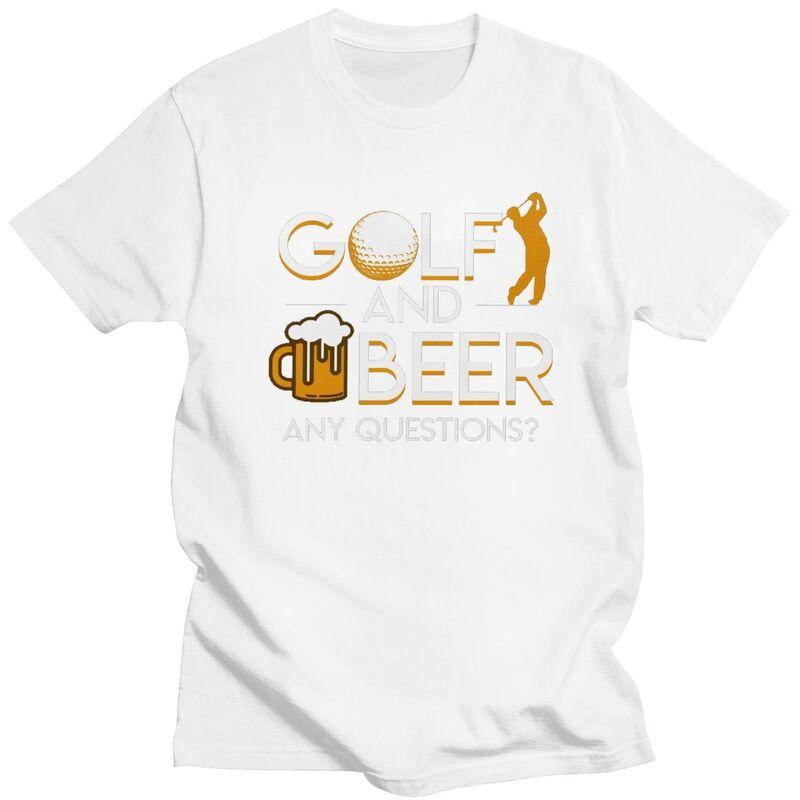 Custom Golf And Beer T Shirts Men Short Sleeve Tshirts Casual Tee Oversized Tshirts Gift