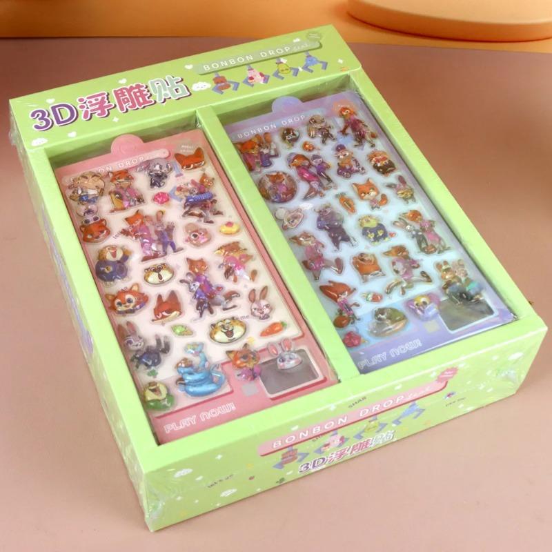 1/4pcs Cartoon Zootopia 3D Puffy Relief Stickers Adorable Judy Nick Anime Bubble Decals Laptop Phone Luggage Diary Sticker Toy