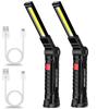New Portable COB LED Flashlight USB Rechargeable Work Light Magnetic Lanterna Hanging Lamp with Built-in Battery Camping Torch