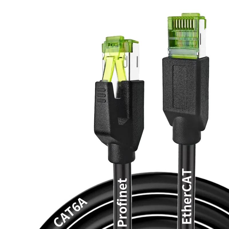 

CAT6A Industrial Network Cable Servo High Flexible Profinet Gigabit EtherCAT Double Shield Router Cable Anti-interference 0.3M чорний