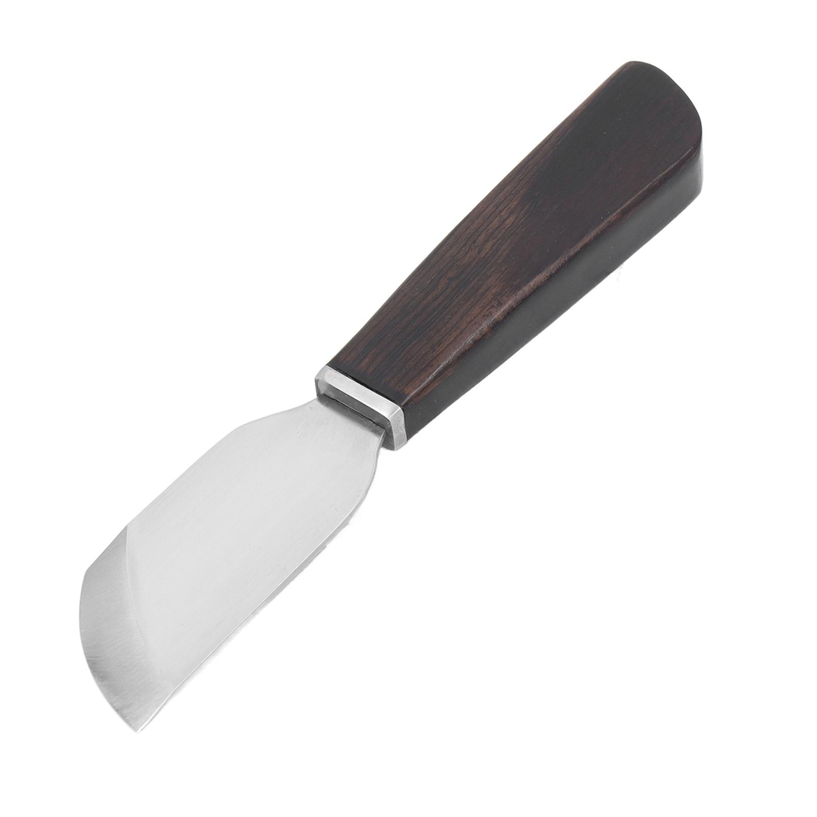

Leather Knife Bevel Stainless Steel Incisive Blade Wooden Handle Glossy Cutting DIY Skiving Knife for Leathercraft