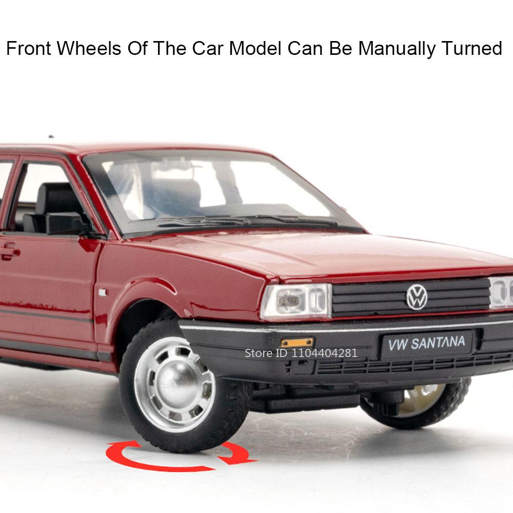 1:24 Santana Diecast-Spielzeugmodelle, Polizeiautos aus Metall, 6 Türen zum Öffnen, Sound, Licht, Rückziehmechanismus, Sammlerstücke, Kindergeschenke, Festtagsgeschenke