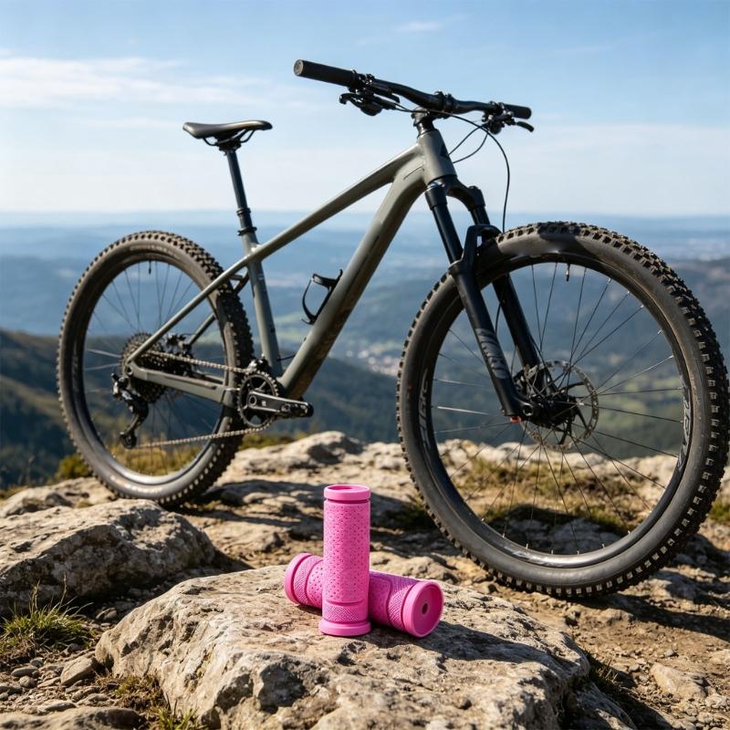 Rubber Bike Handlebars Grip 1 Pair for City Travel and Trail Use with Textured Hold for Daily Cycling and Regular Use