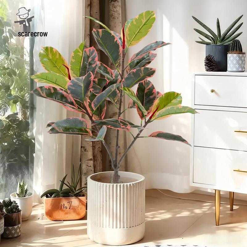 Artificial Rubber Tree: High-End Indoor Decor for Living Room - Large Bionic Plant