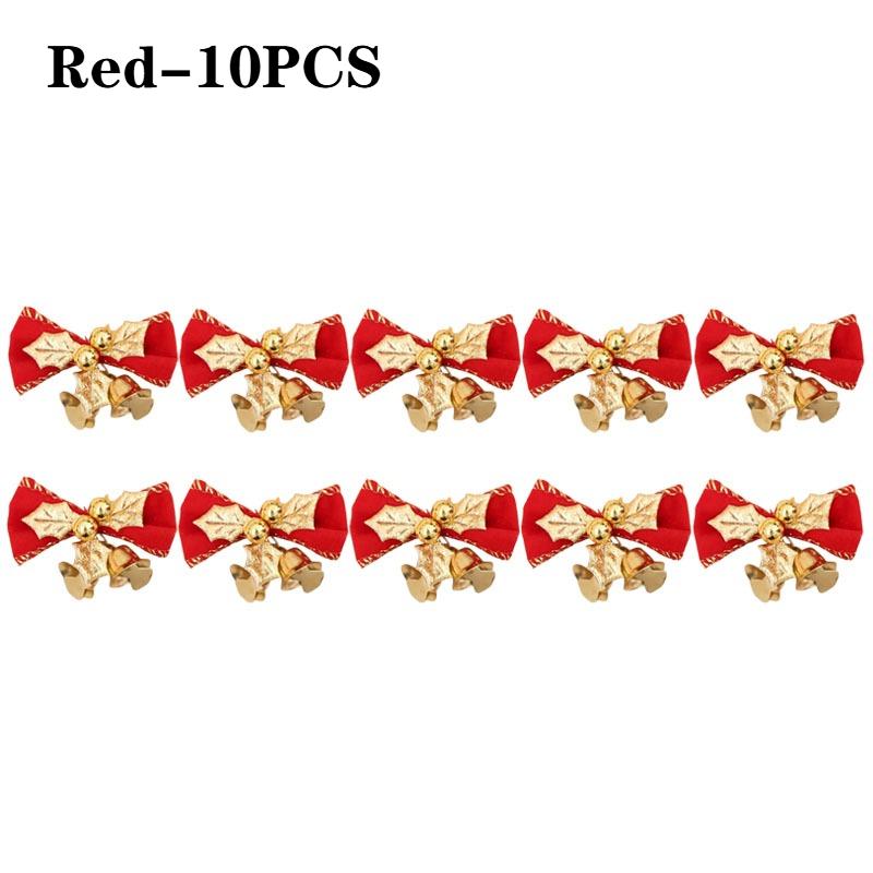 1-100 Stück Weihnachten Mini Schleife mit Schellen Schleife Hängende Ornamente Weihnachtsbaum Girlandendekoration Feiertagsparty Zubehör