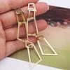 New Exaggerated Long Hanging Earrings for Women Multi-layers Metal Trapezoid Pendants Dangle Earrings boucle oreille femme