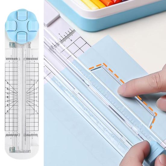 4 In 1 Paper Trimmer Bidirectional Cutting Rugged Smooth Interchangeable Blades Compact Design Craft Paper Cutting Tool