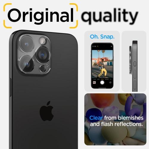 Spigen iPhone 16 Pro/iPhone 16 Pro Max Camera Protective Film 9H Hardness Tempered Glass Crystal Clear Compatible with iPhone 16Pro/16ProMax/15Pro/15P
