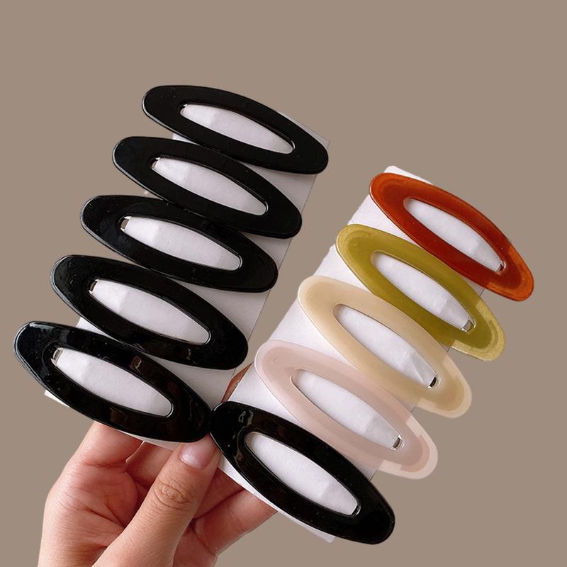5PCS/set Women Oval Hair Clips Side Bangs Fix Barrettes Female Ladies Girls Headwear Hairpins Fashion Hair Accessories Gifts New